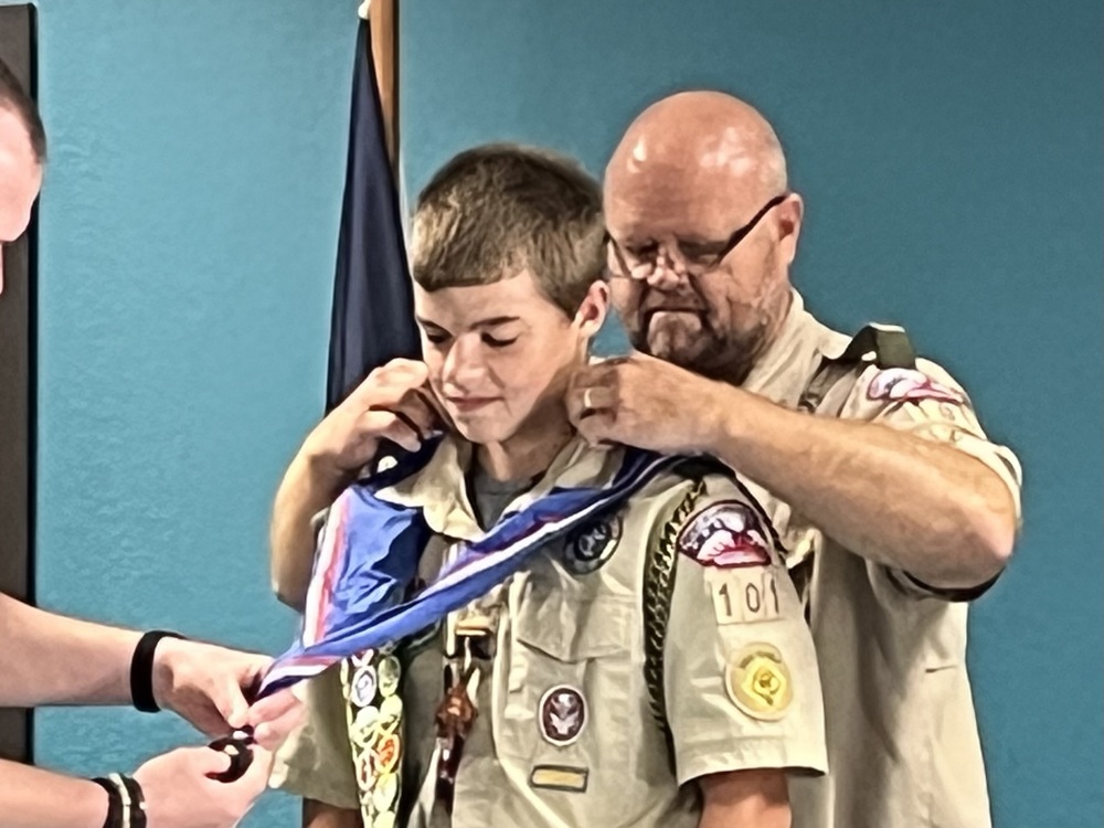 Aron Coleman Receiving Eagle Scout Badge