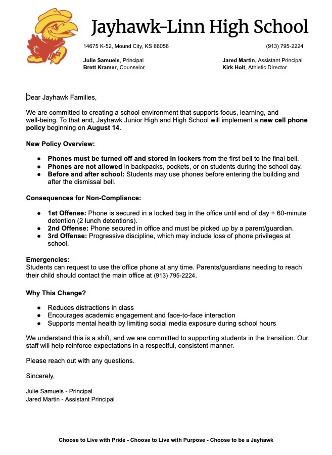 Final Letter to families