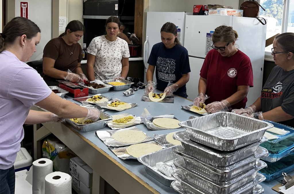 FFA Students preparing breakfast burritos for their fundreaiser!