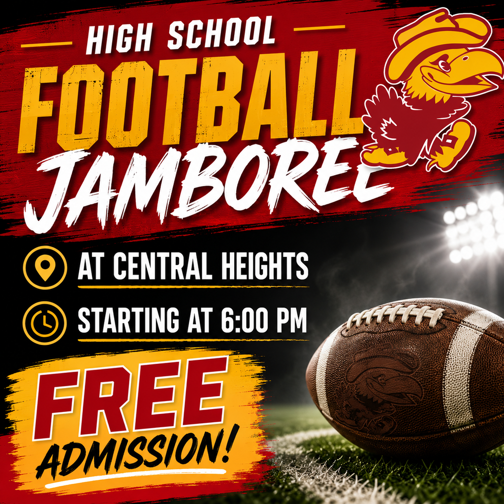 HS Football Jamboree @ Central Heights starts at 6pm! Free Admission!