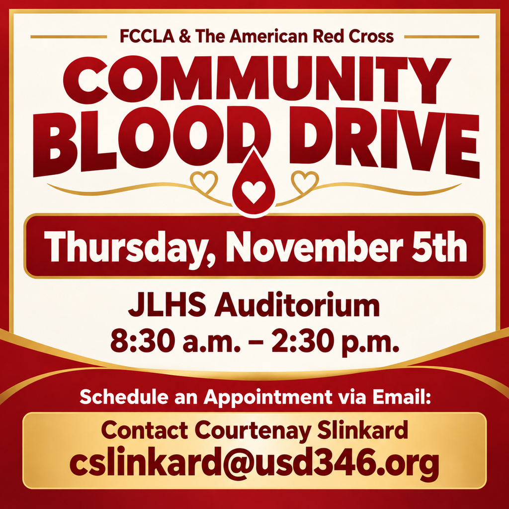 Blood Drive in JLHS Auditorium November 5th!