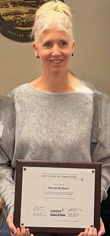 Wendi and certificate