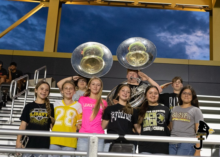 Some of the Junior High students waiting to play the Fight Song