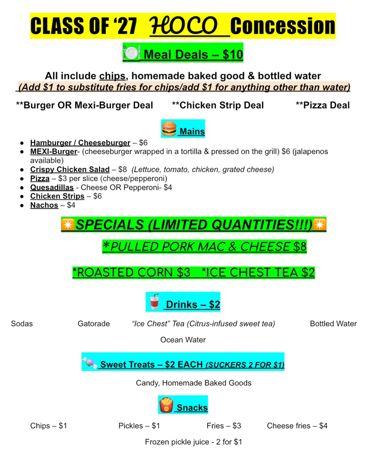 menu