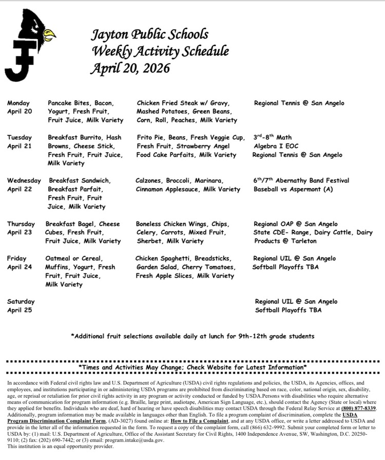 Calendar 4/20/26