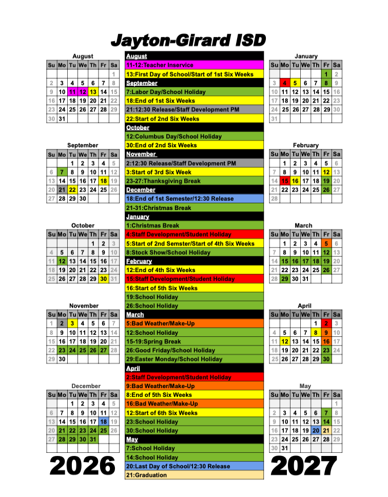 26-27 School Calendar