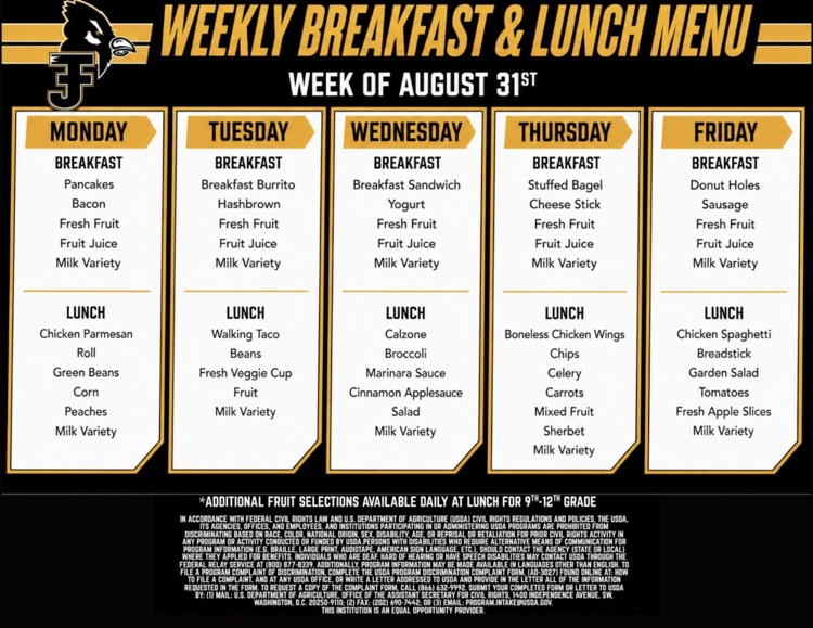 Menu 8/31