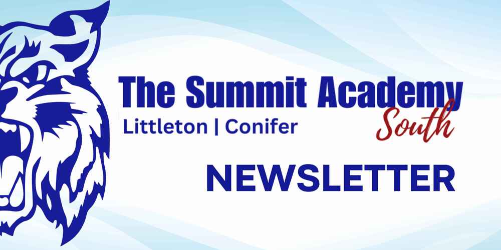 Banner with wildcat logo and text that reads The Summit Academy South Littleton Conifer Newsletter