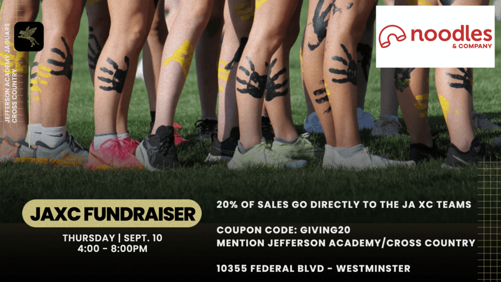 fundraiser promotion for the cross country team at Noodles and company