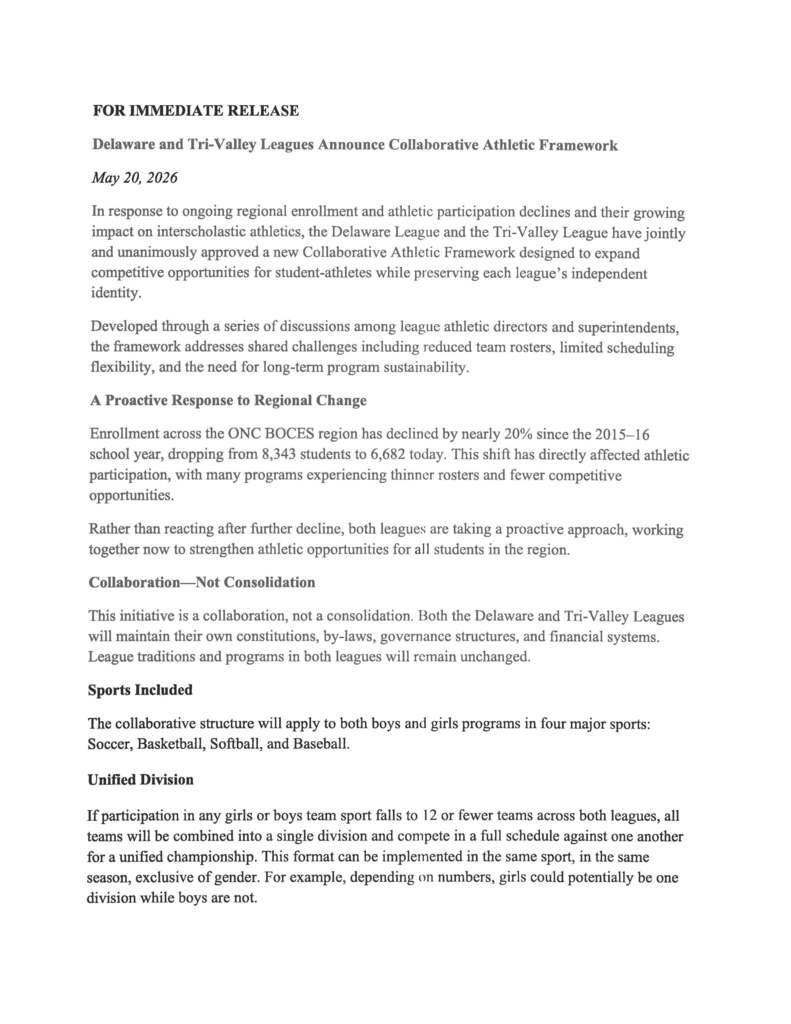 TRI-DEL PRESS RELEASE PG 1