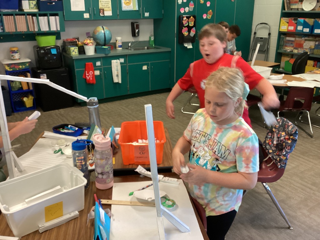 Students working