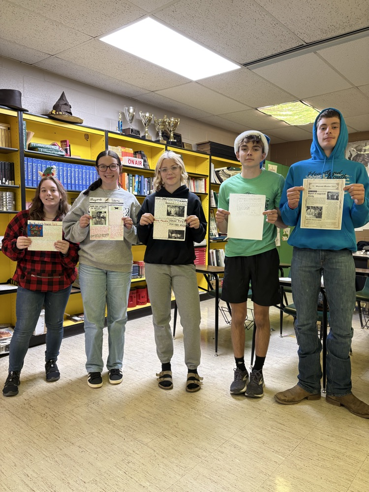 The sophomore class had a trial for Tom Robinson, then created newspaper.