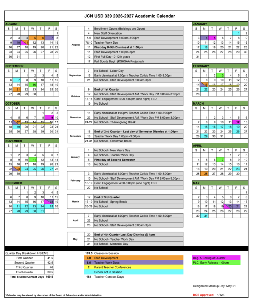 26-27 calendar