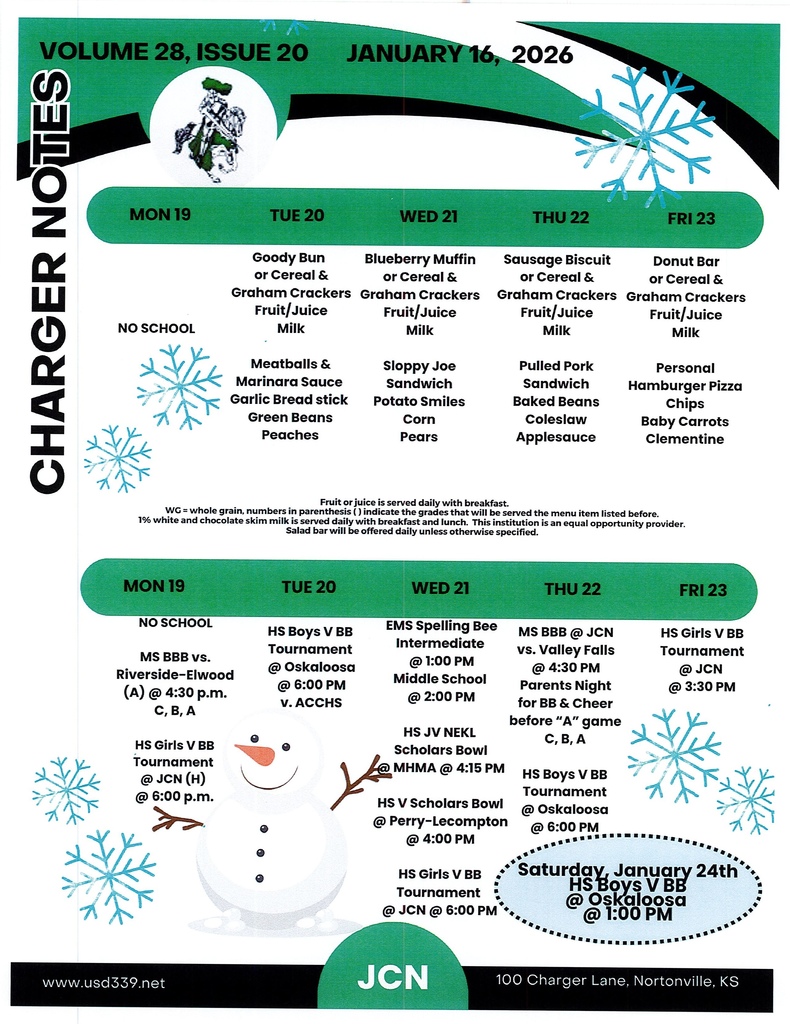 CHARGER NOTES 1/19 - 1/23