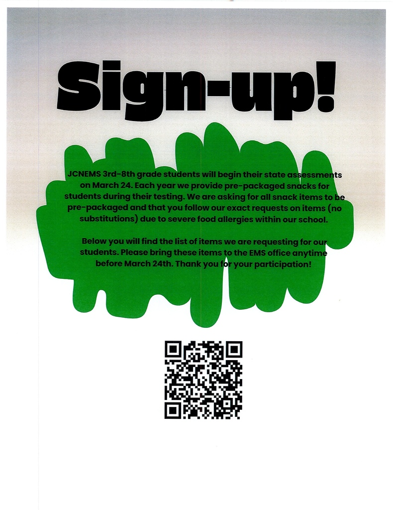State Assessment Snack Sign-Up