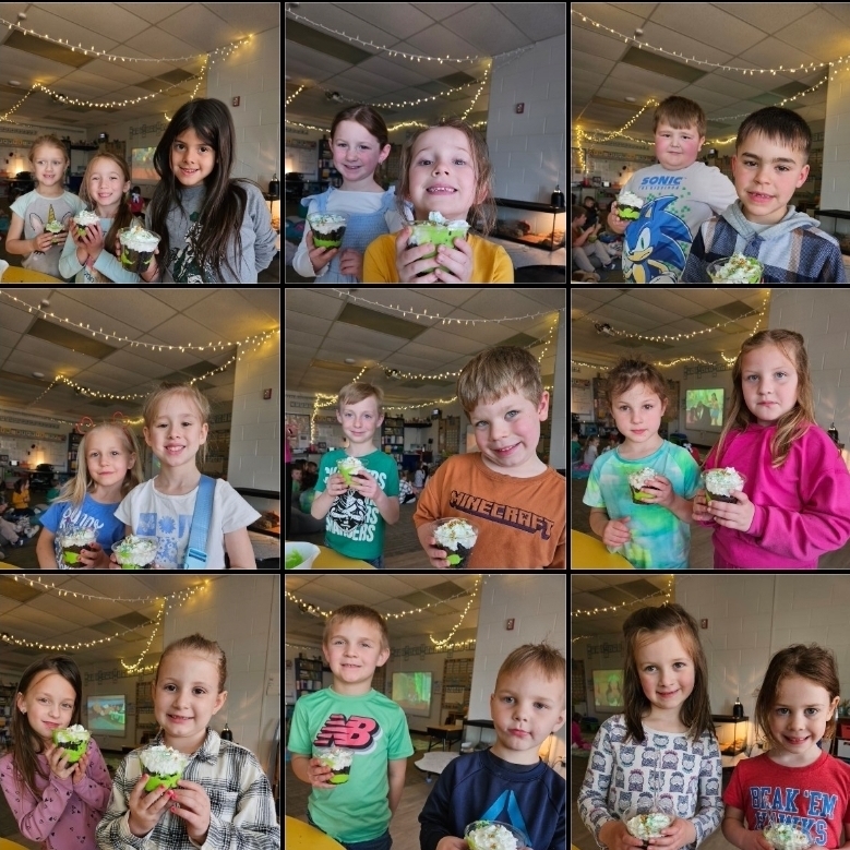 Kindergarten students with their yummy reward