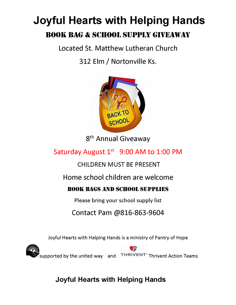 Book Bag & School Supply Giveaway