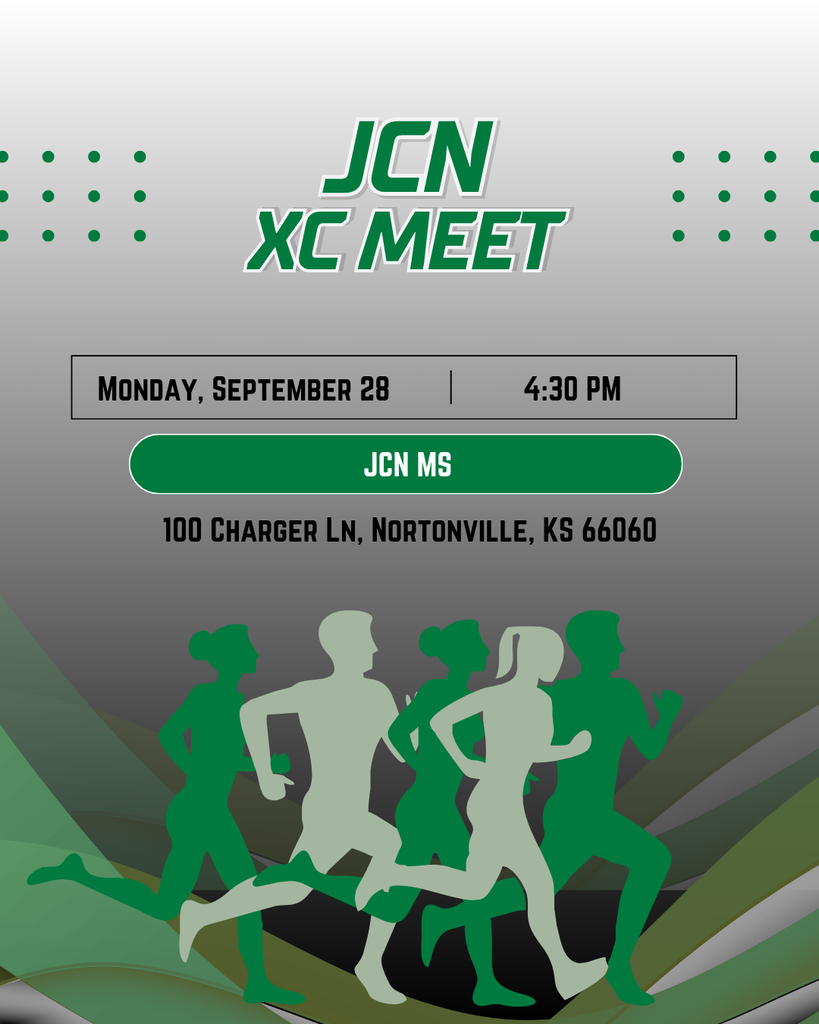 After being rescheduled, the MS Cross Country team has their home meet this afternoon - September 28 - at JCNMS. The woman's race will begin at 4:30pm, and the men's race will follow at around 5:00pm. We hope to see you there!