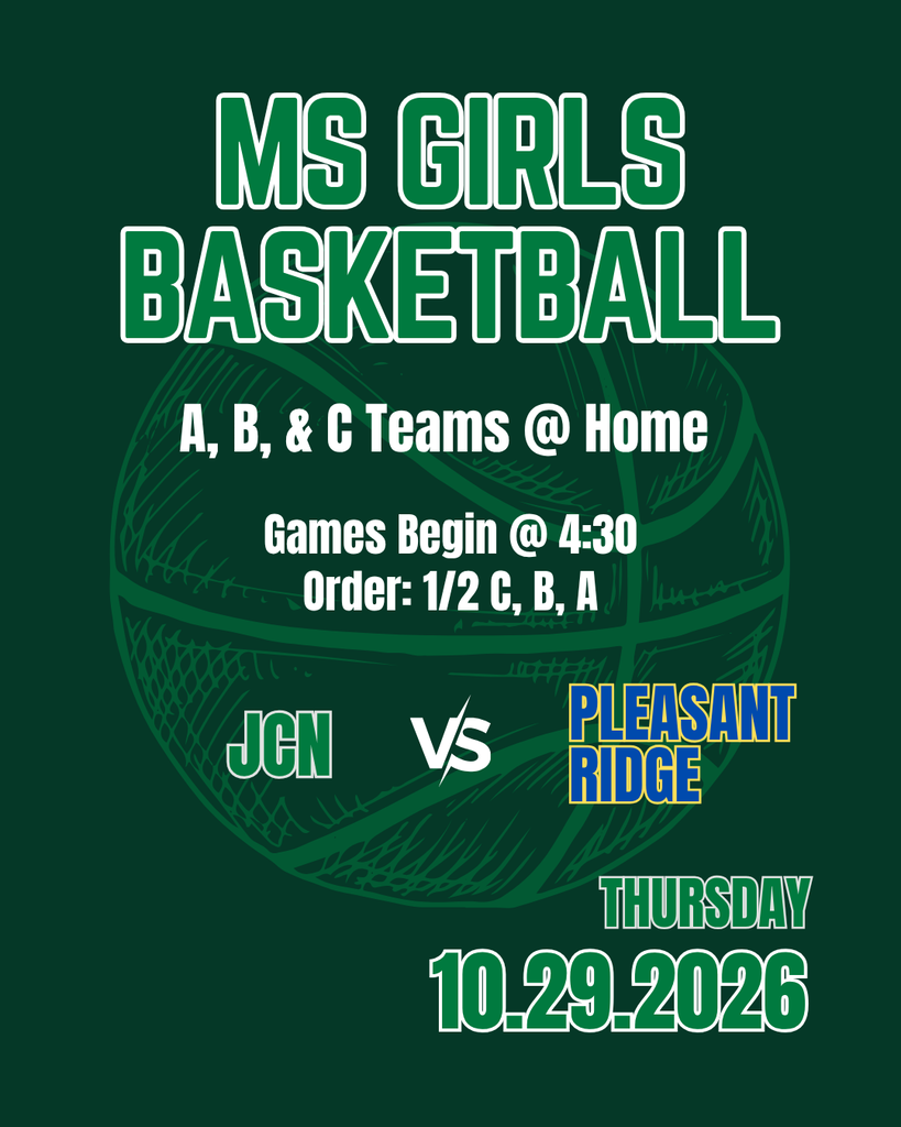 The MS Girls Basketball team is at Home again today facing off with the Pleasant Ridge Rams. All three teams will compete tonight beginning at 4:30pm. The night will begin with a 1/2 C game, followed by the B-team, and A-team will end the night for us. We hope to see you there!