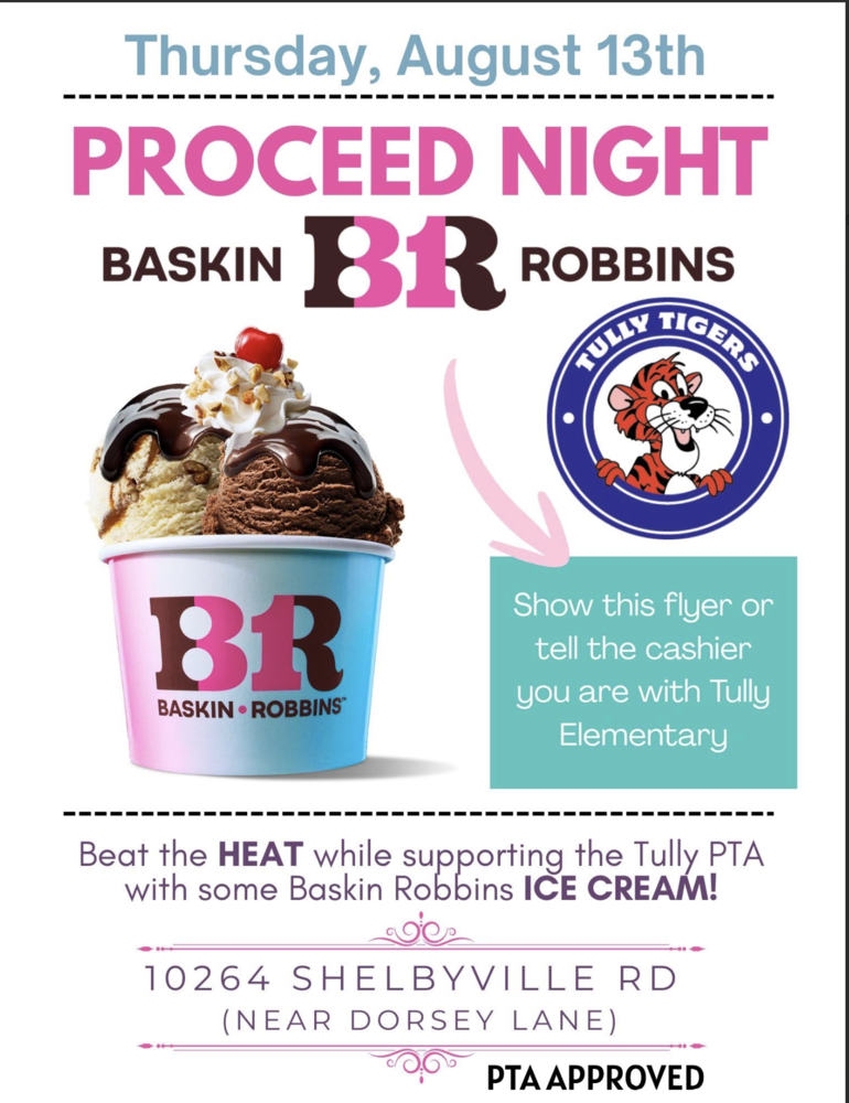 Tully Proceed Night at Baskin Robins