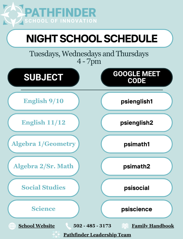 night School schedule