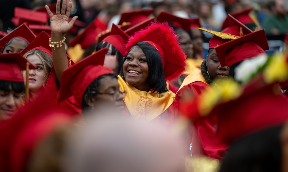Seneca High School student at graduation