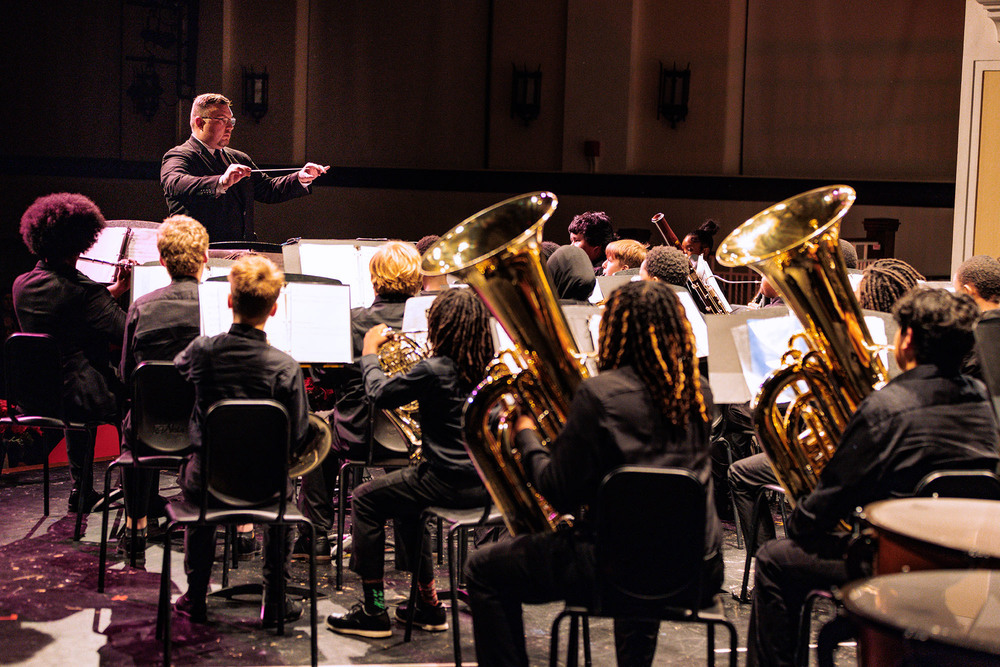 WMSA Band performs on a stage.
