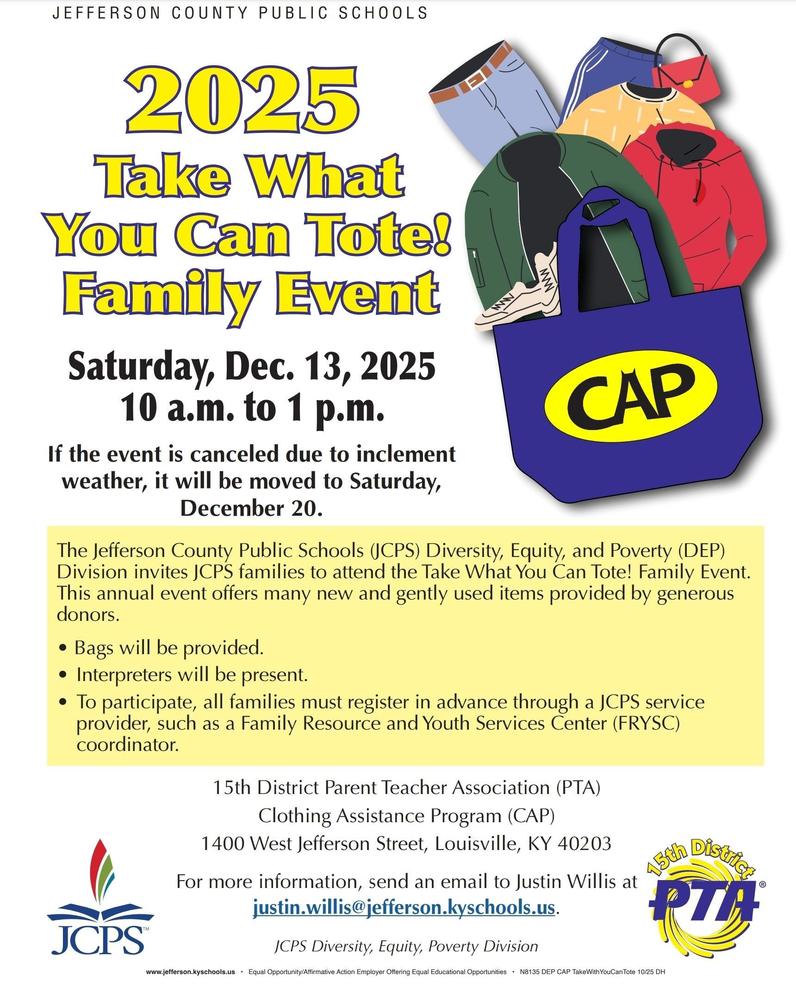 2025 Take What You Can Tote! Family Event Flyer