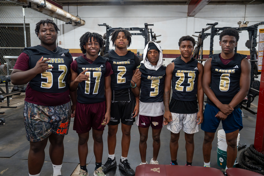 From left to right, Mehki Baines, Kadence Baines, Quilshaun Baines, Jason Briscoe, Jeremiah Briscoe, James Briscoe