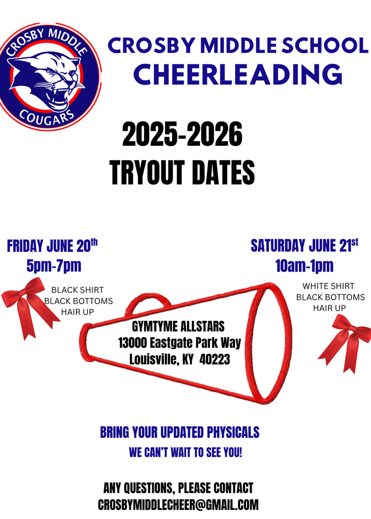 Crosby Cheer tryout Information