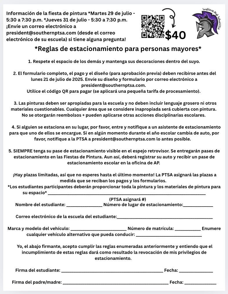 Spanish version of parking application
