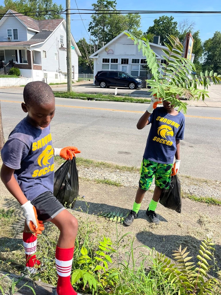 Students do yard work.