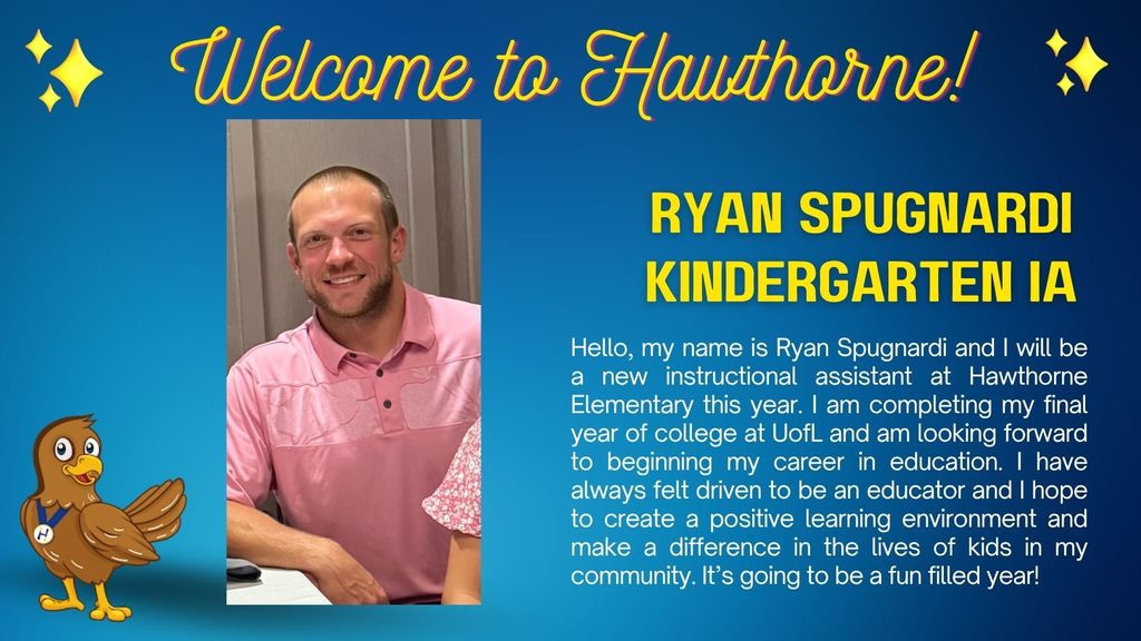 New Hawthorne Staff 2025-2026 Mr. Spugnardi