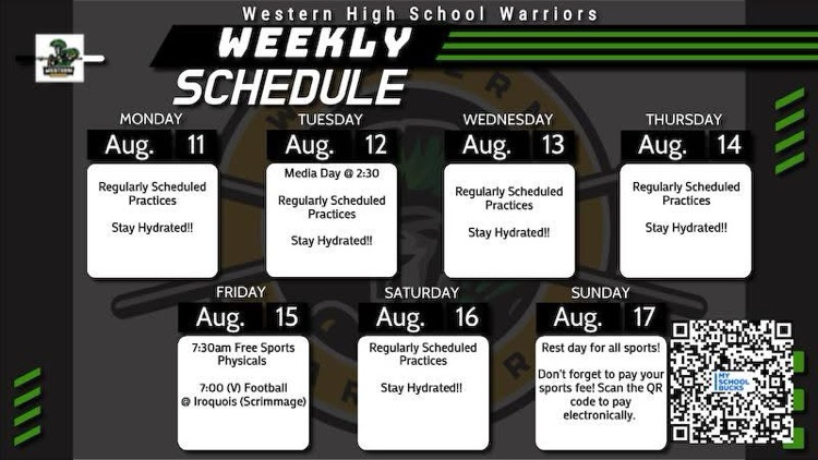 schedule of athletics 
