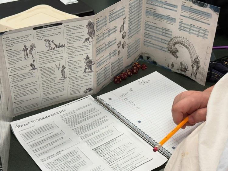 creative writing students playing Dungeons & Dragons