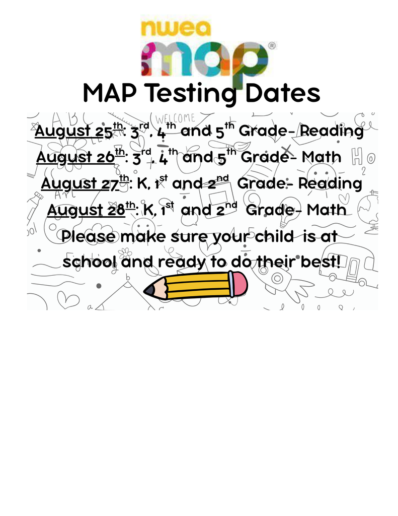 MAP Testing Schedule