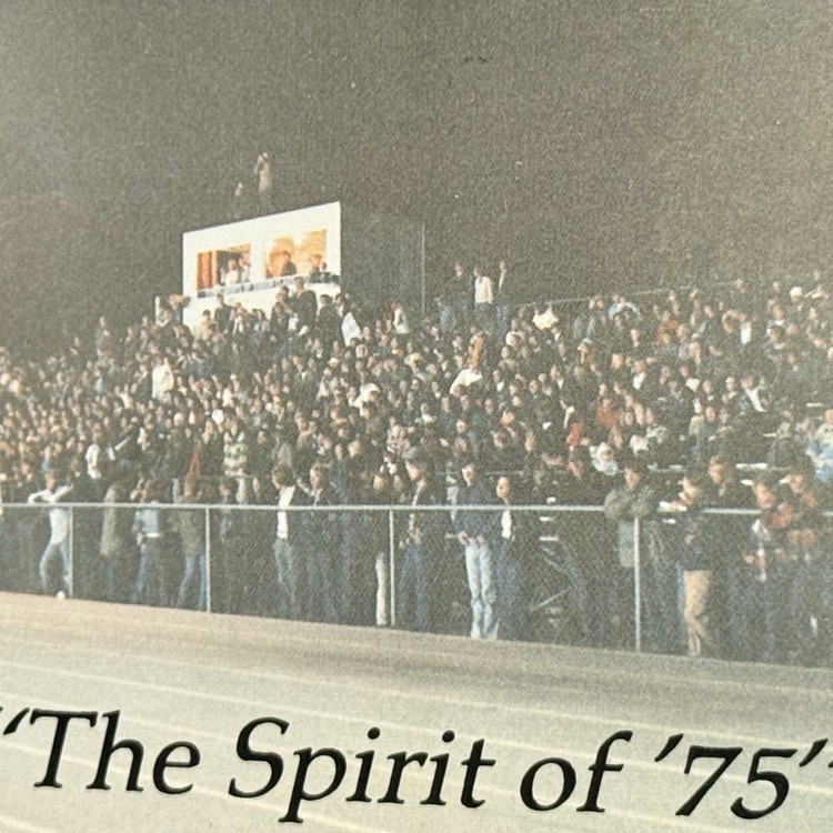 throwback photo of football crowd from 75