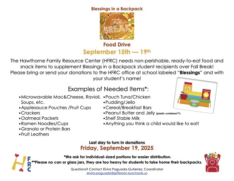 25 Fall Break Food Drive ENG