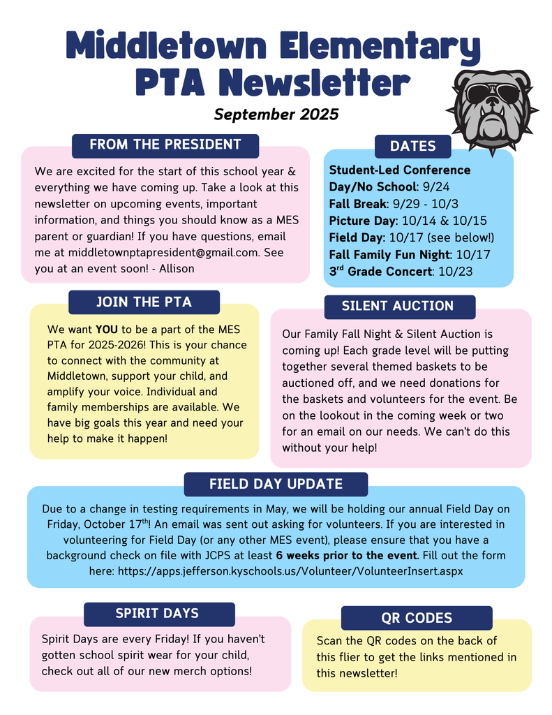 MES PTA1 News Sept 2025