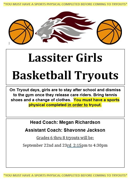 girls basketball tryout info