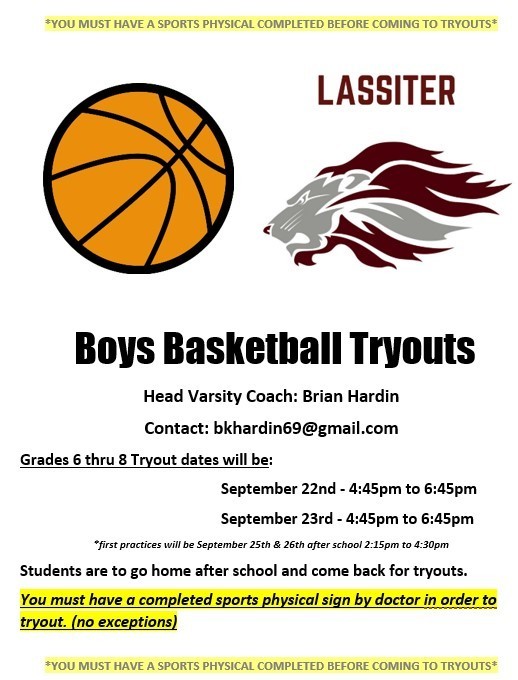 boys basketball tryout info
