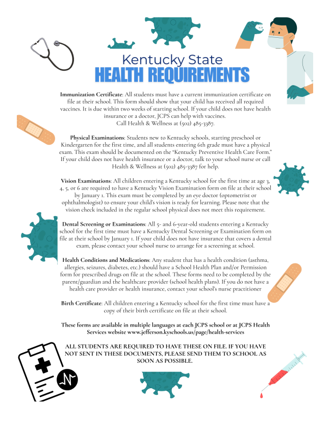 KY Health requirments