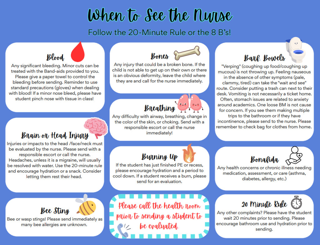 When to see the nurse flyer