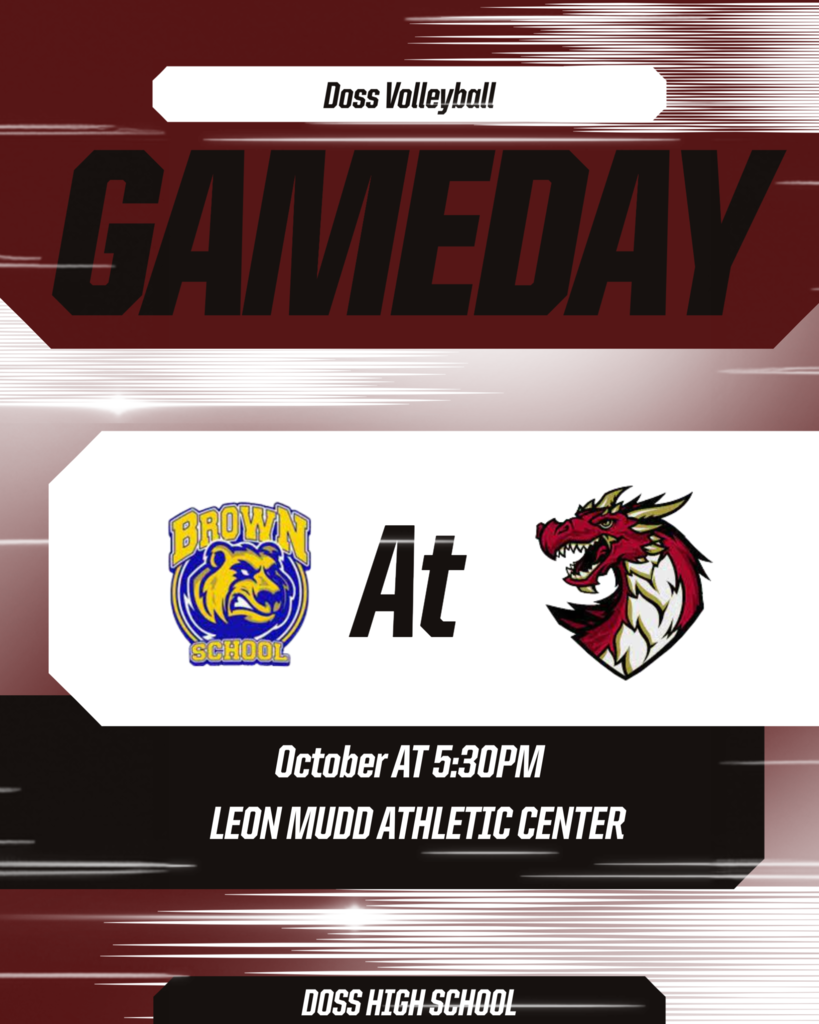 volleyball game day today. brown @ doss. 5:30pm