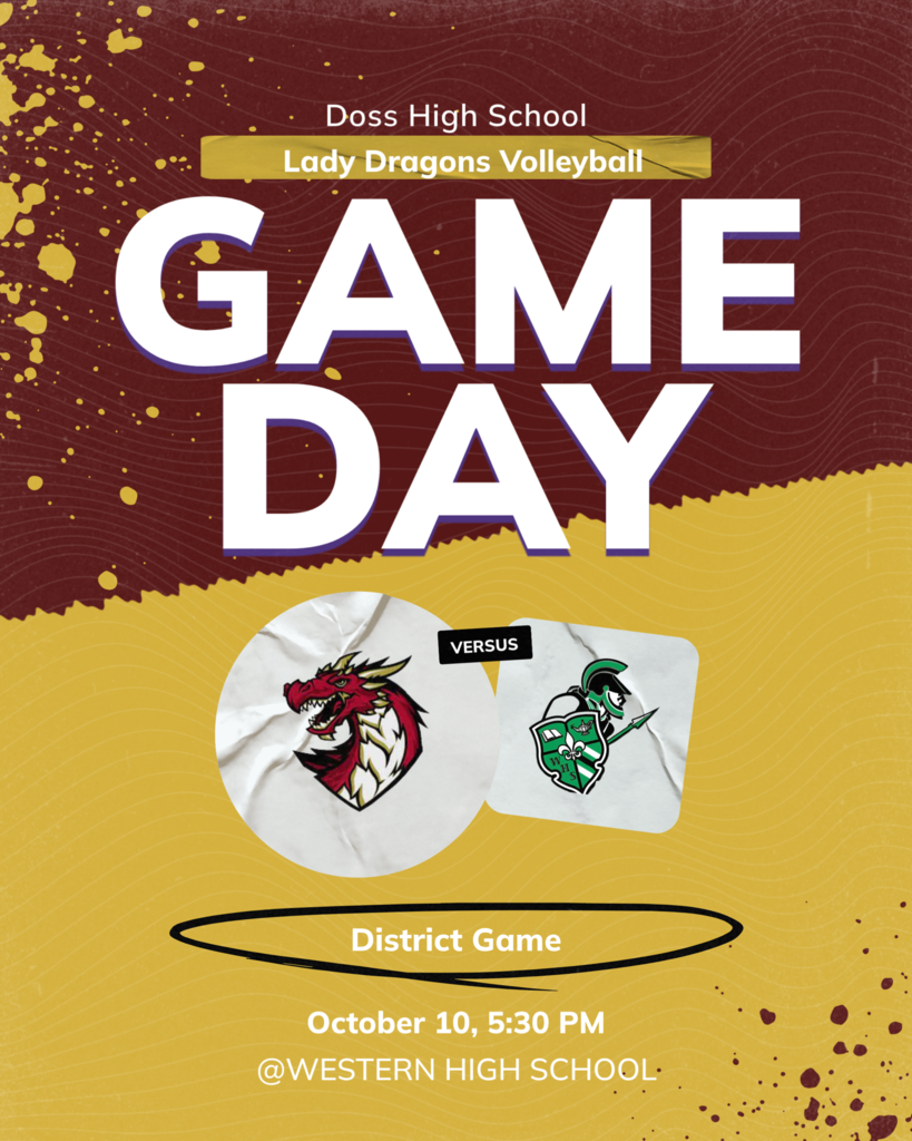 game day. doss volleyball at Western 5:30pm today
