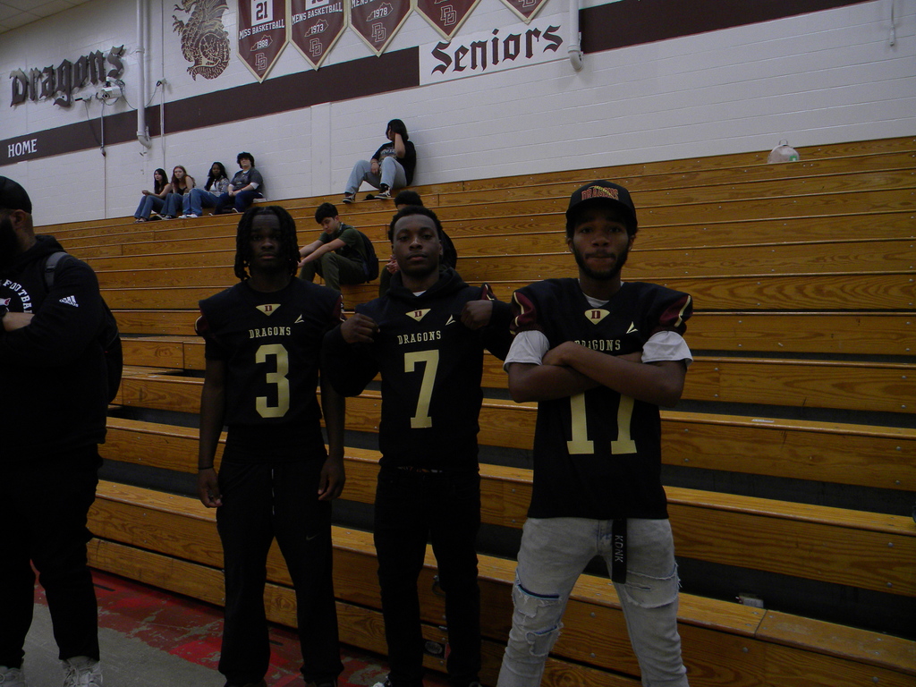 students on bleachers at pep rally