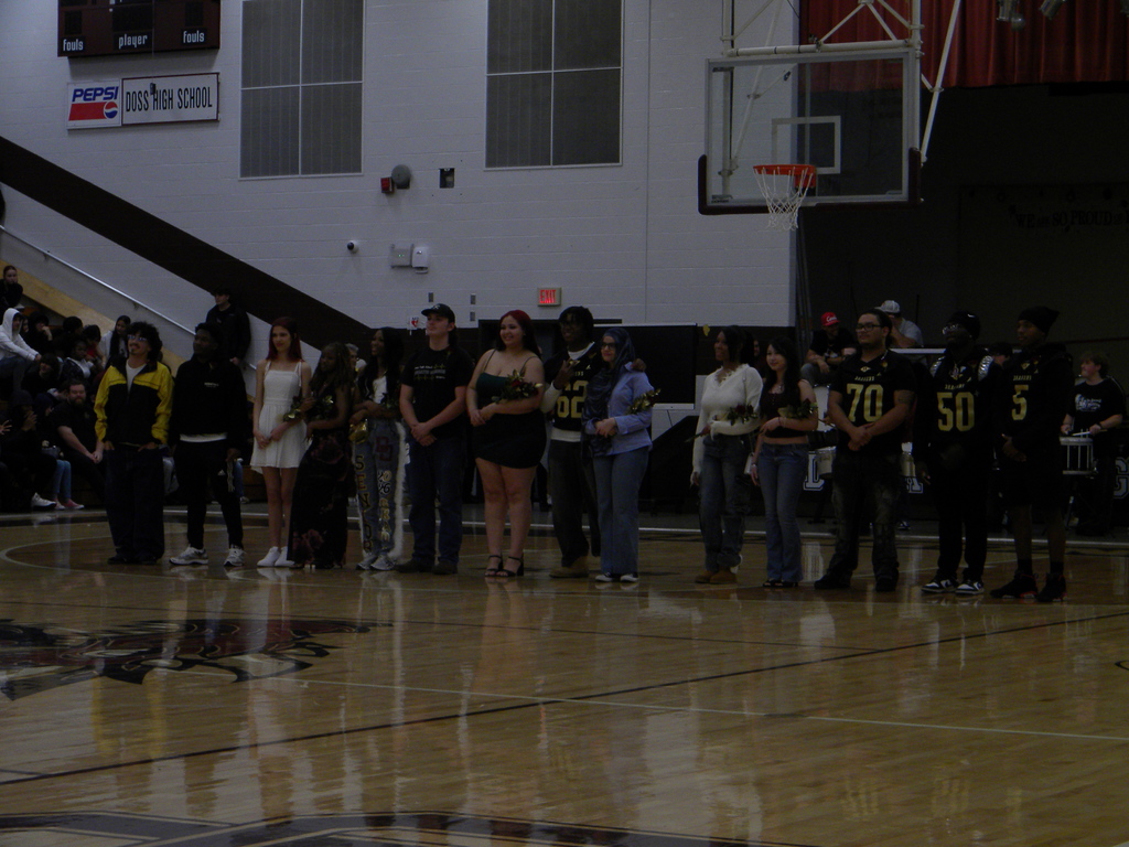 homecoming court at pep rally