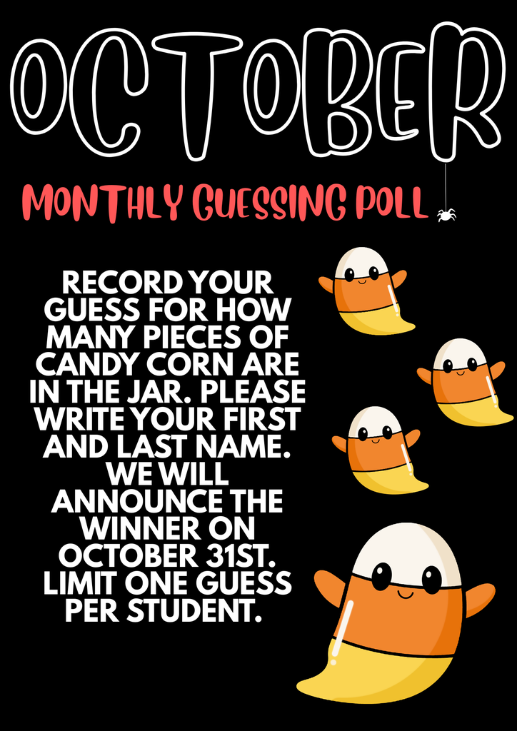 flyer for the october monthly guessing poll