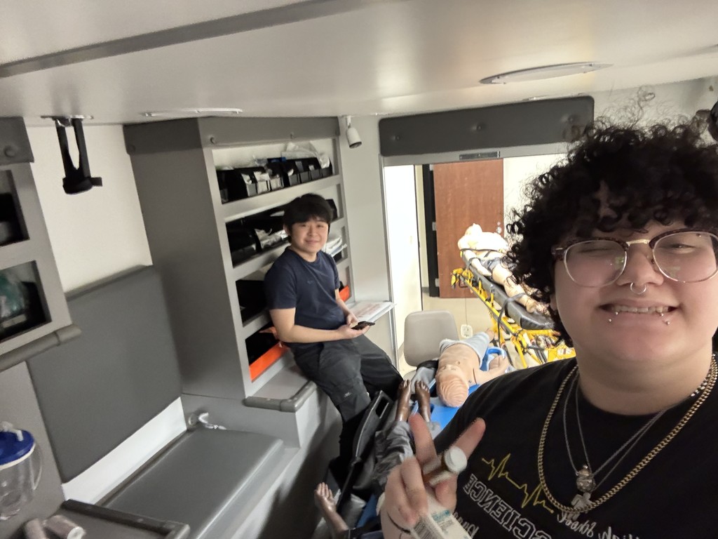 Health Science EMT students practicing their skills