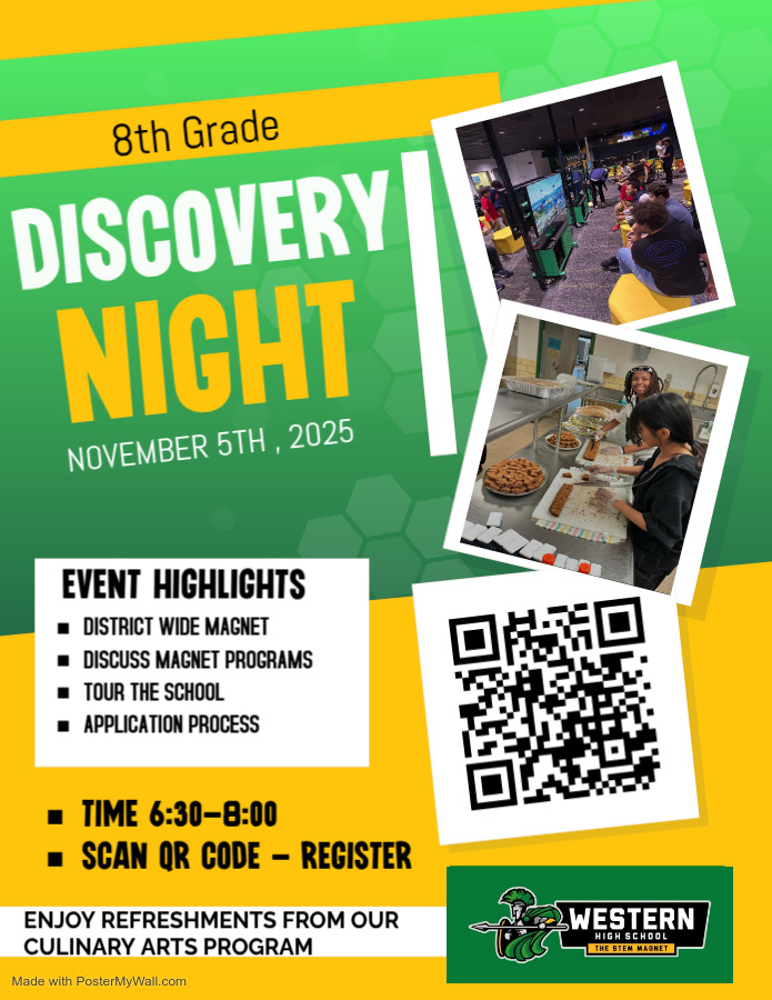 flyer for 8th grade discovery night tomorrow at 6:30